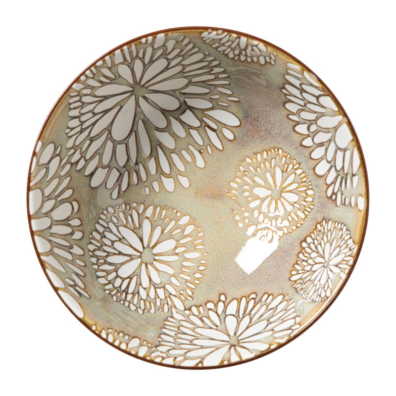 Schaaltje Alise middel - oranje/groen - ø12x5.8 cm