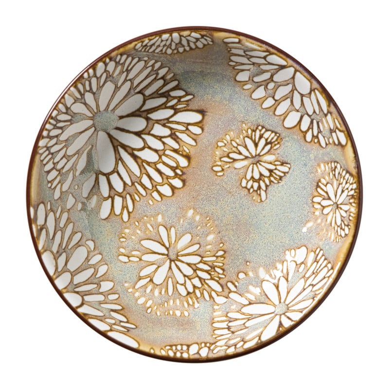 Schoteltje Alise - oranje/groen - ø9.7x2 cm