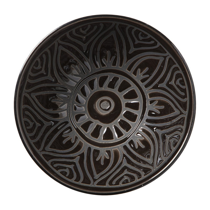 Schaaltje Amy middel - geel/blauw - ø12x5.8 cm