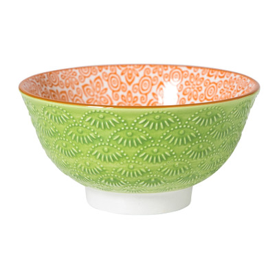 Schaaltje Anke klein - groen/oranje - ø9x4.6 cm