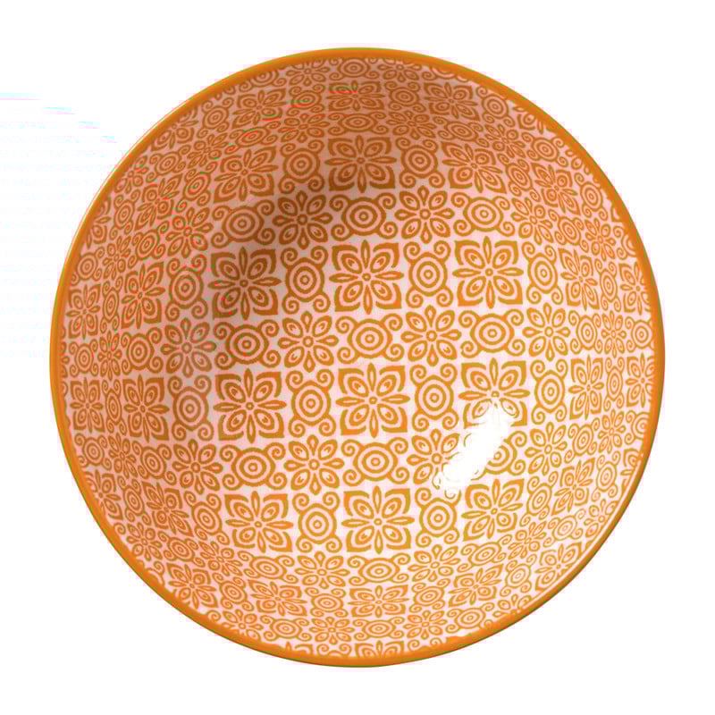 Schaaltje Anke middel - groen/oranje - ø12x5.8 cm