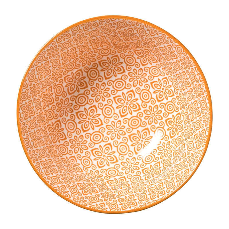 Schaaltje Anke groot - groen/oranje - ø15.5x7 cm