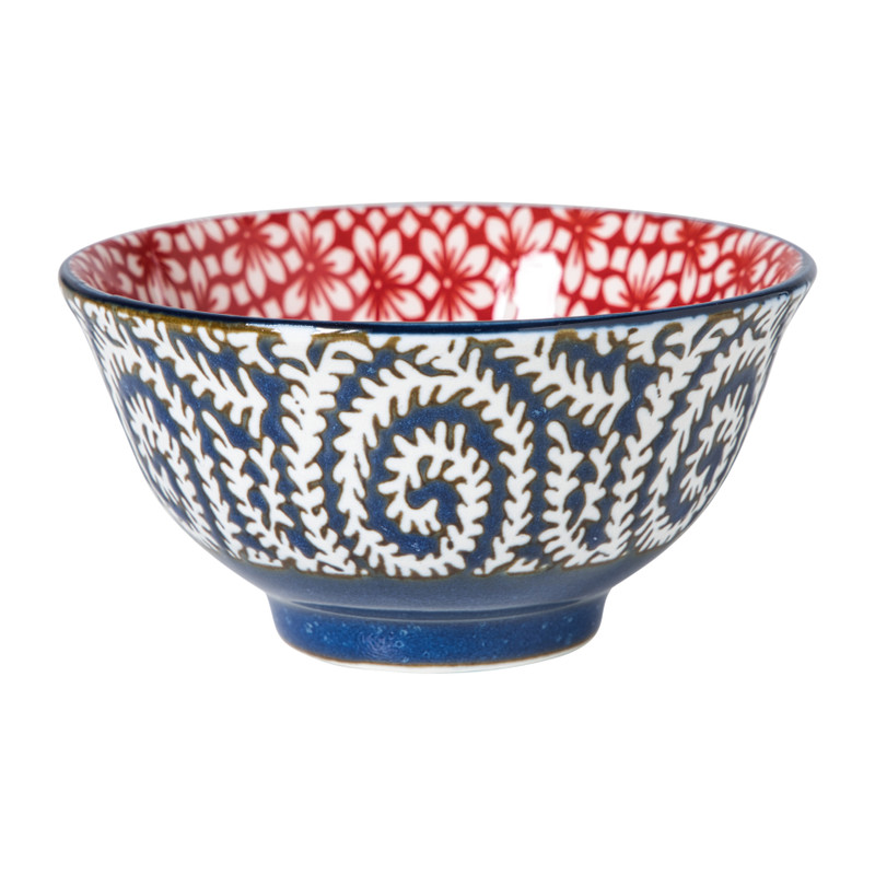 Schaaltje Amily klein - donkerblauw/rood - ø9x4.6 cm