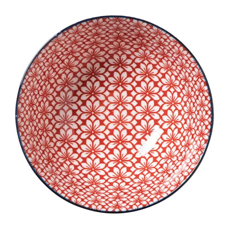 Schaaltje Amily middel - donkerblauw/rood - ø12x5.8 cm