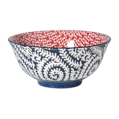 Schaaltje Amily groot - donkerblauw/rood - ø15.5x7 cm