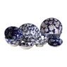 Schaaltje print vis - blauw/wit - ø15.5x7 cm