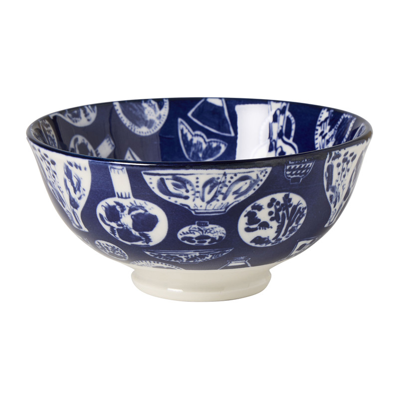 Schaaltje print - blauw/wit - ø12x5.7 cm