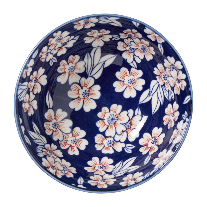 Schaaltje print bloemen - roze/blauw - ø12x5.7 cm