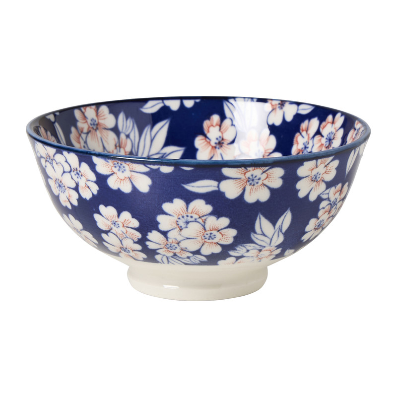 Schaaltje print bloemen - roze/blauw - ø12x5.7 cm