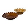 Deco schaaltje zon - bruin/wit - ø15.7x5.1 cm