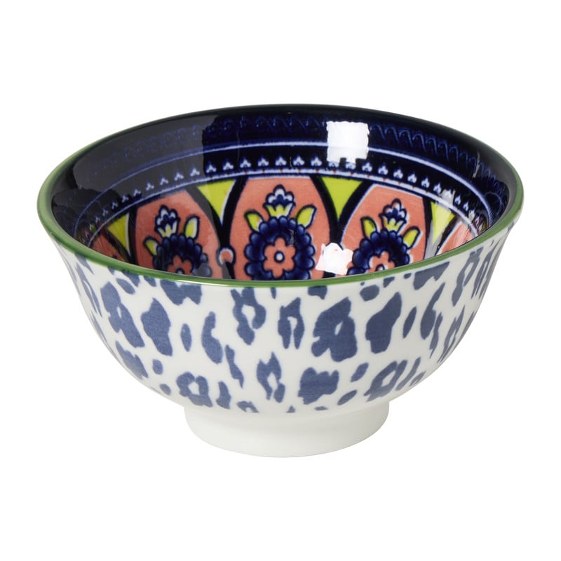 Schaaltje klein Bella - blauw/roze - ø9x4.6 cm