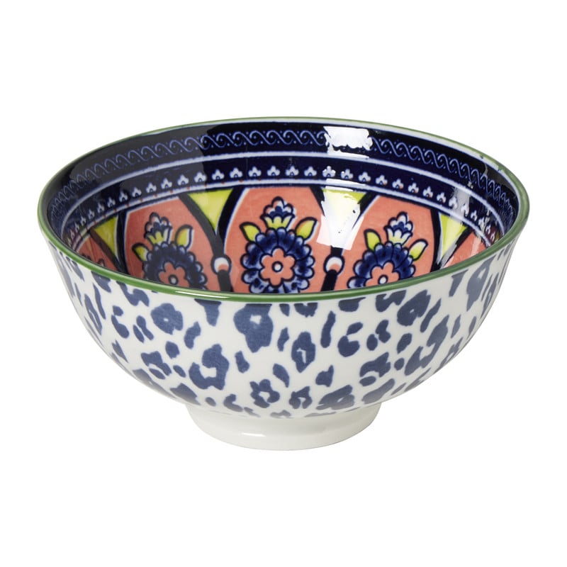 Schaaltje middel Bella - blauw/roze - ø12x5.8 cm