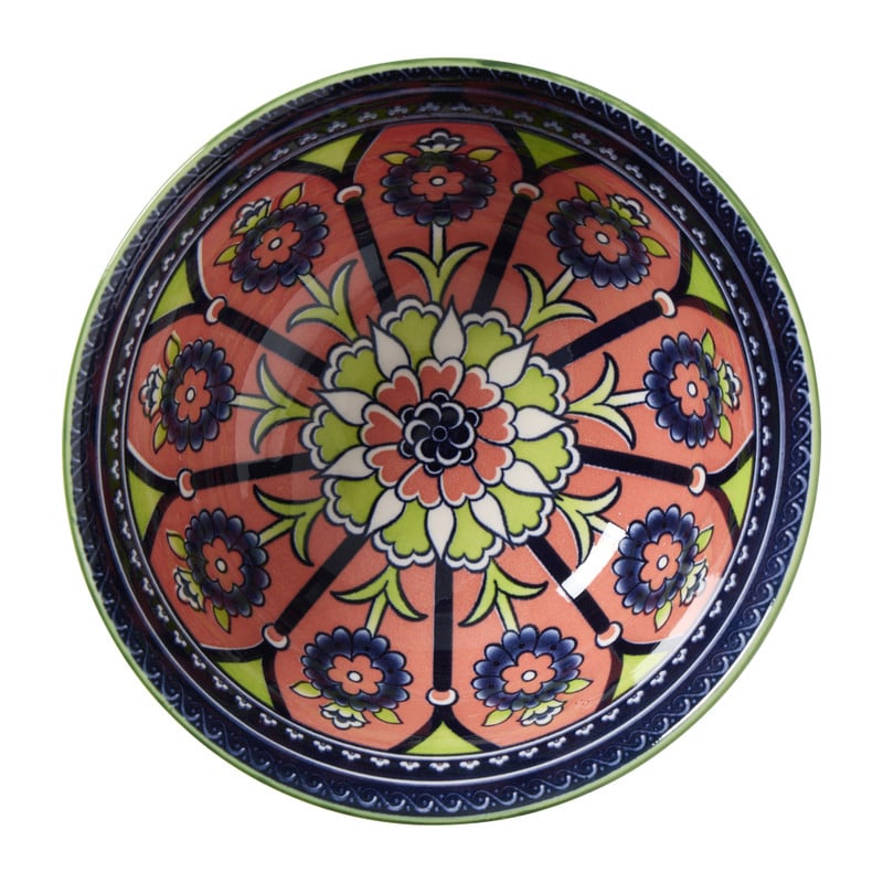 Schaaltje groot Bella - blauw/roze - ø15.5x7 cm