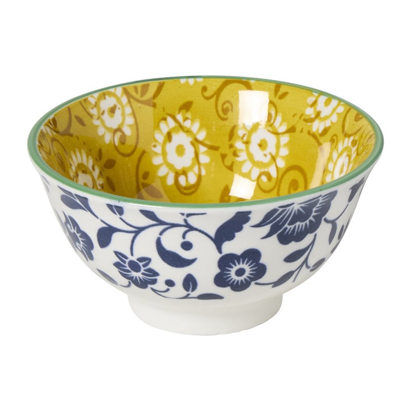 Schaaltje klein Bianca - geel/blauw - ø9x4.6 cm