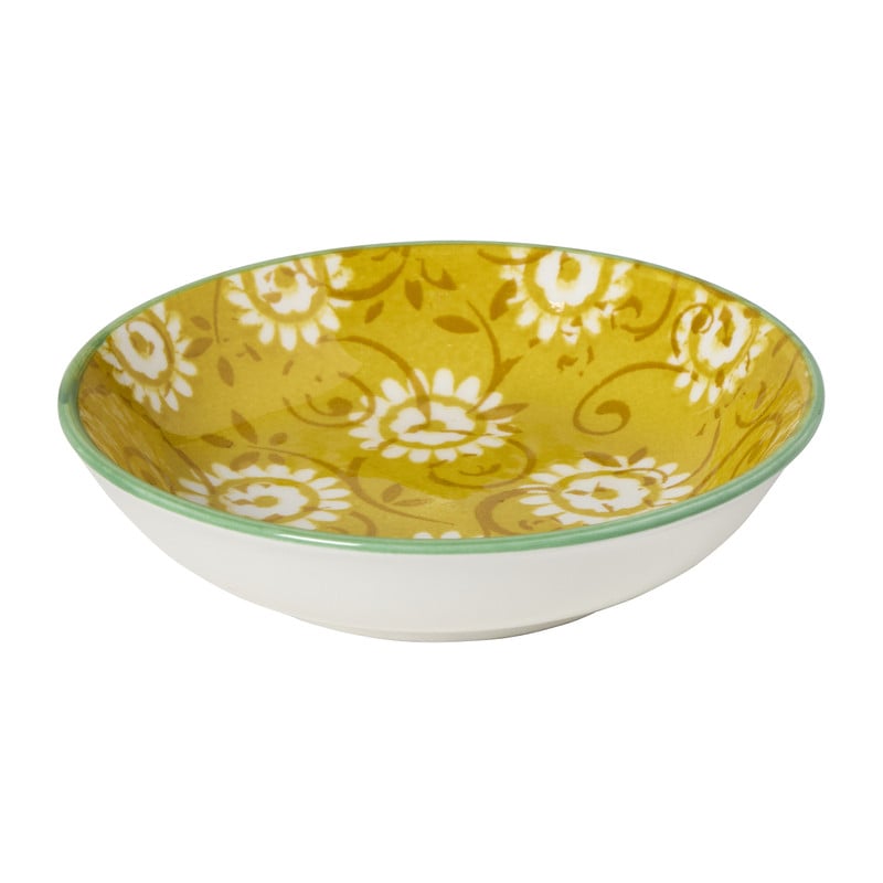 Schoteltje Bianca - geel/blauw - ø9.7x2.5 cm