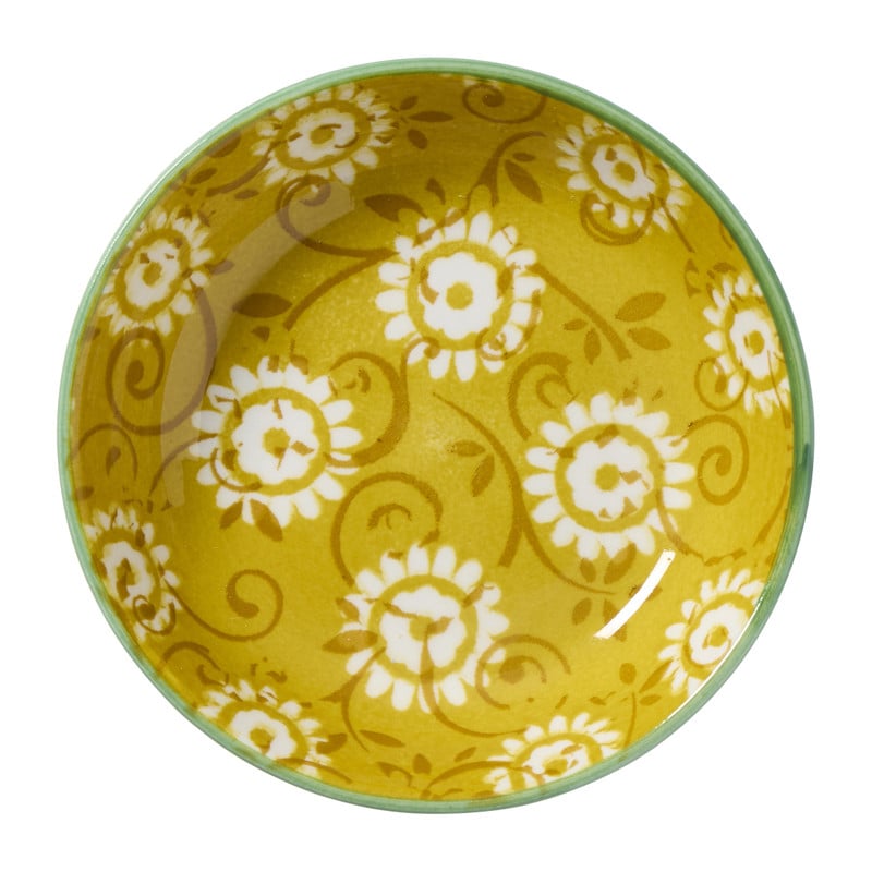 Schoteltje Bianca - geel/blauw - ø9.7x2.5 cm