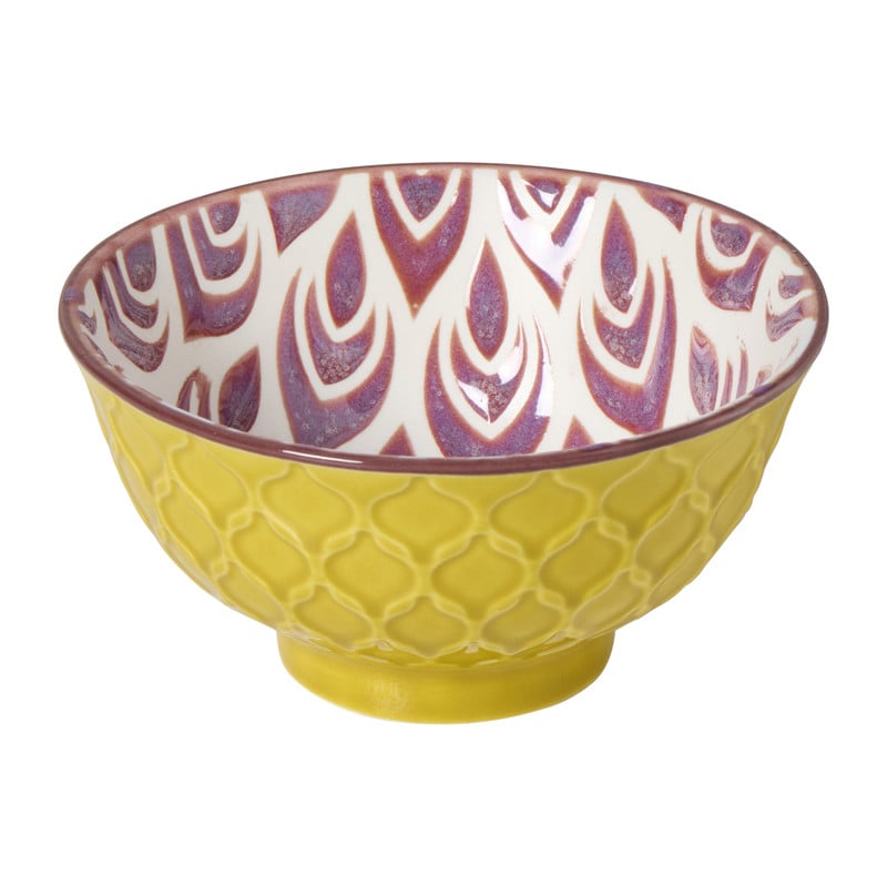 Schaaltje klein Bo - geel/paars - ø9x4.6 cm