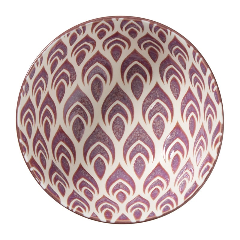 Schaaltje middel Bo - geel/paars - ø12x5.8 cm