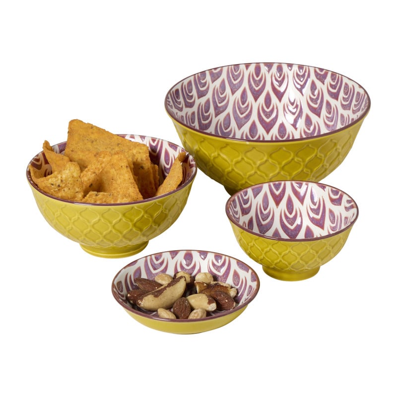 Schoteltje Bo - geel/paars - ø9.7x2.5 cm