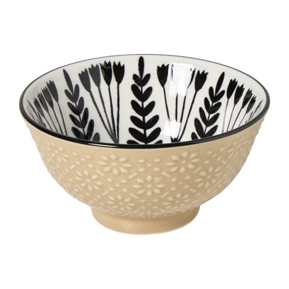 Schaaltje klein Bente - beige/zwart - ø9x4.6 cm