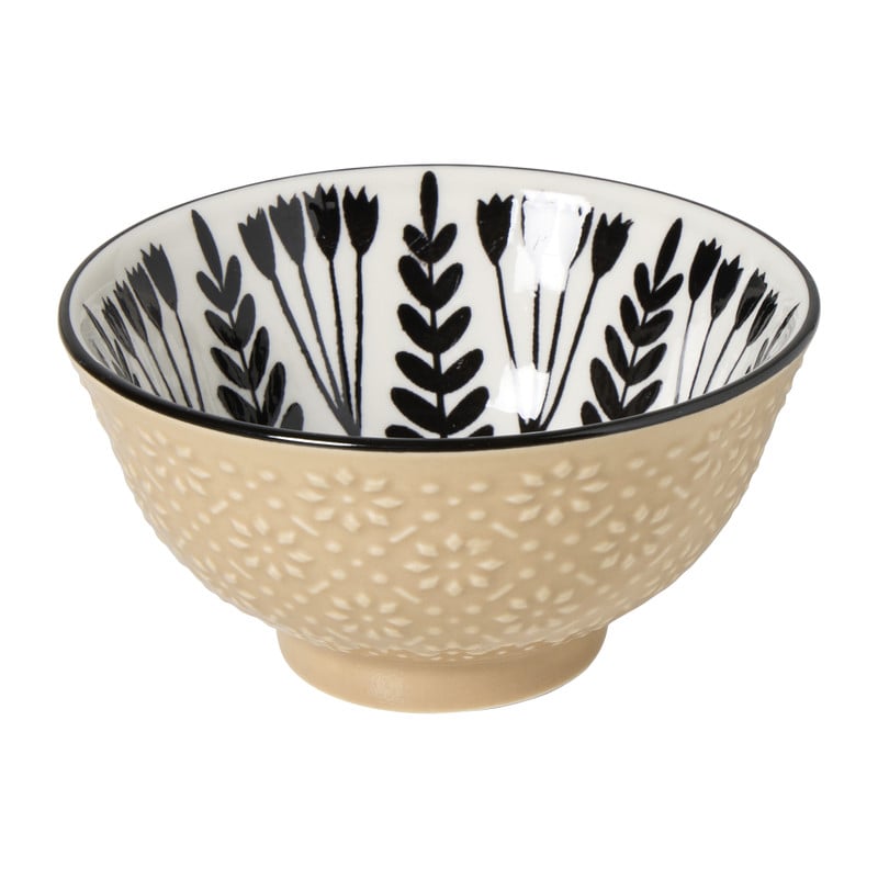 Schaaltje klein Bente - beige/zwart - ø9x4.6 cm