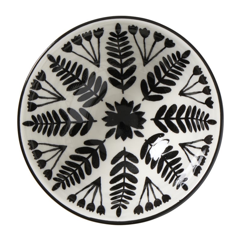 Schaaltje klein Bente - beige/zwart - ø9x4.6 cm