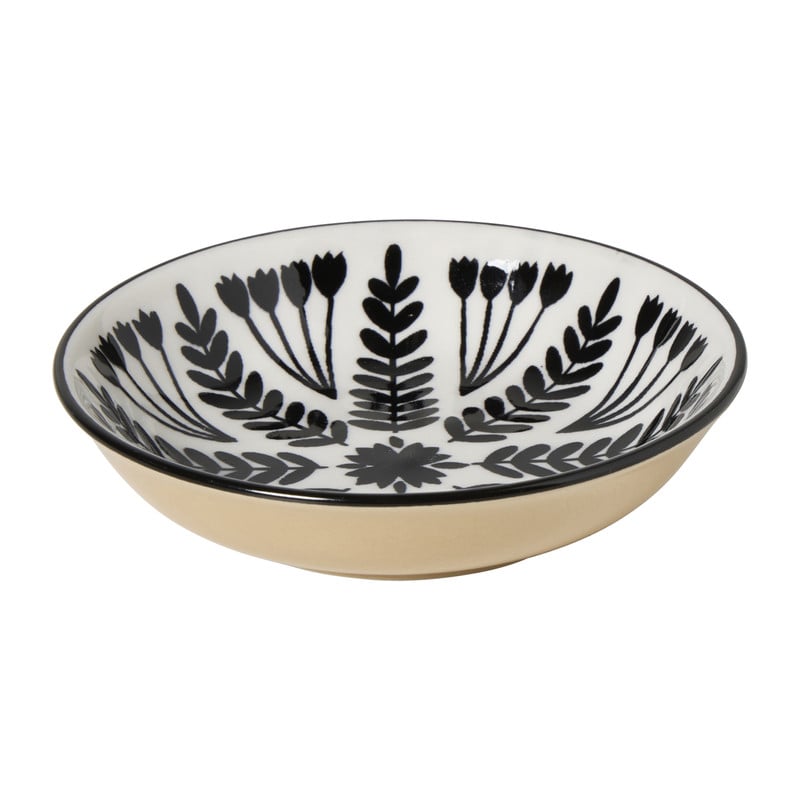 Schoteltje Bente - beige/zwart - ø9.7x2.5 cm