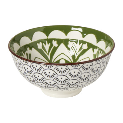 Schaaltje middel Bodil - groen/blauw - ø12x5.8 cm