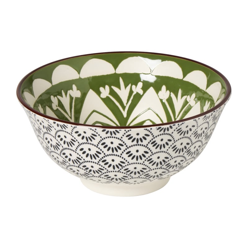 Schaaltje groot Bodil - groen/blauw - ø15.5x7 cm