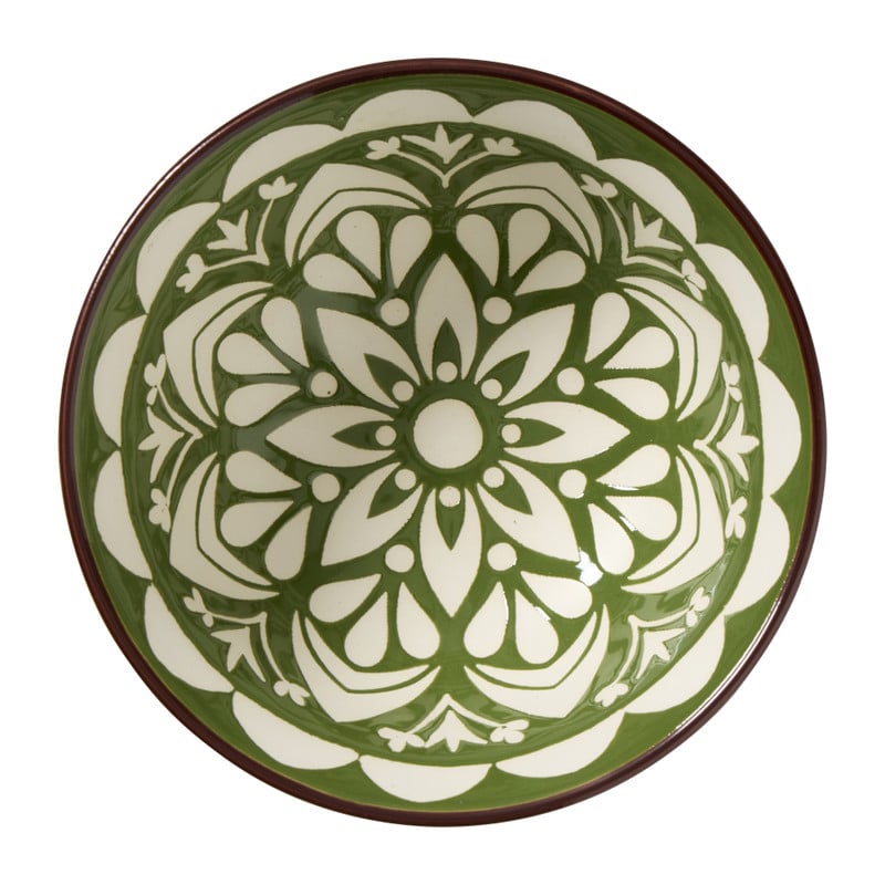 Schaaltje groot Bodil - groen/blauw - ø15.5x7 cm