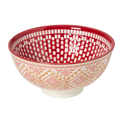 Schaaltje middel Bibi - roze/rood - ø12x5.8 cm