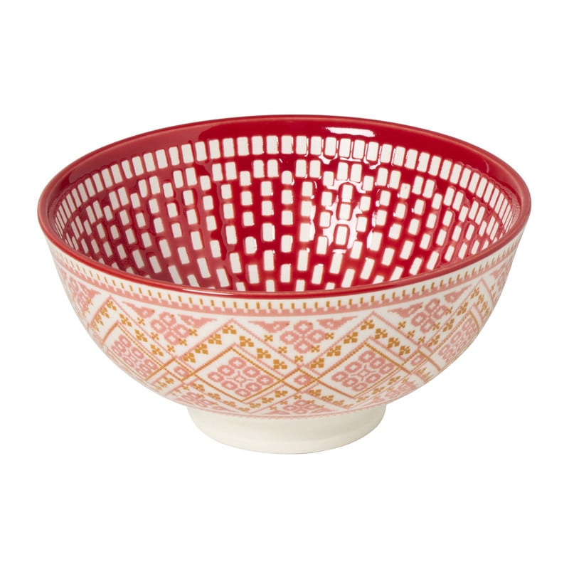 Schaaltje middel Bibi - roze/rood - ø12x5.8 cm