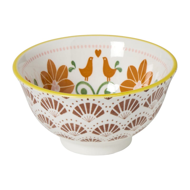 Schaaltje klein Britt - oranje/bruin - ø9x4.6 cm