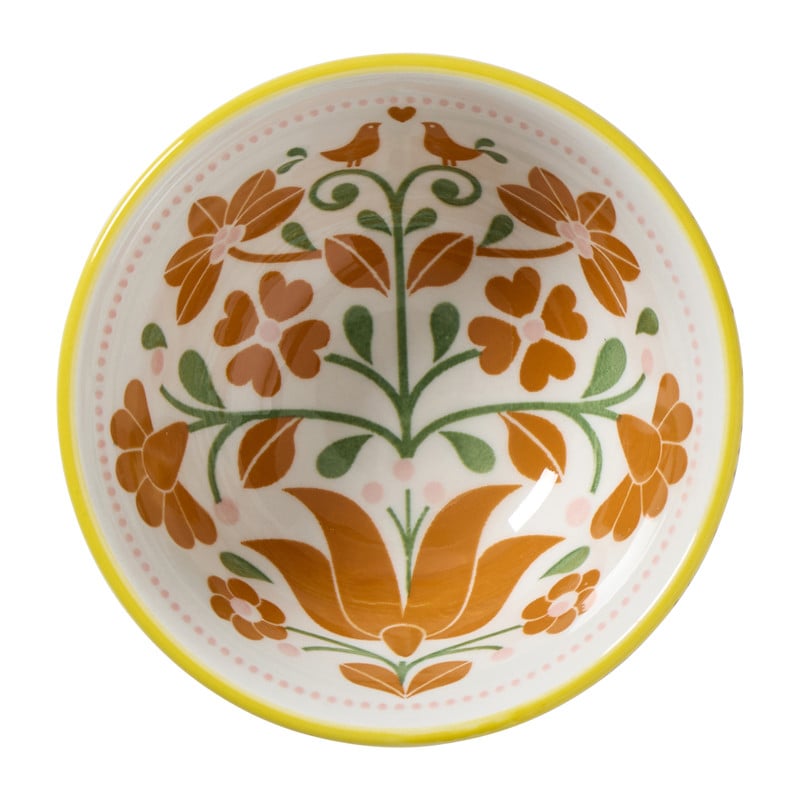 Schaaltje klein Britt - oranje/bruin - ø9x4.6 cm