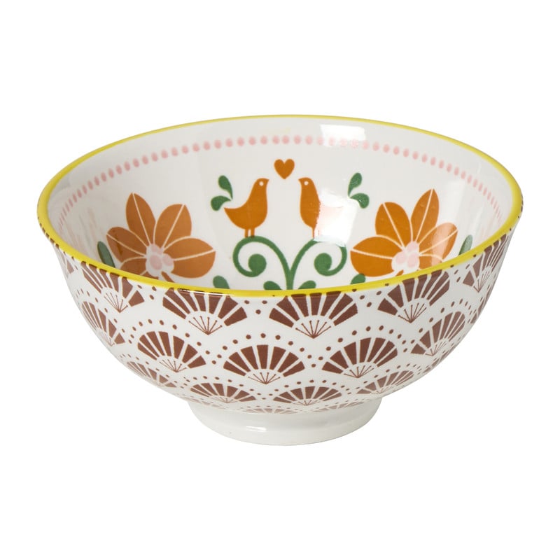 Schaaltje middel Britt - oranje/bruin - ø12x5.8 cm