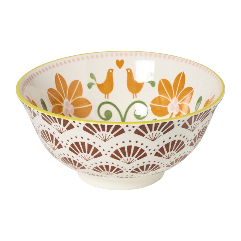 Schaaltje groot Britt - oranje/bruin - ø15.5x7 cm