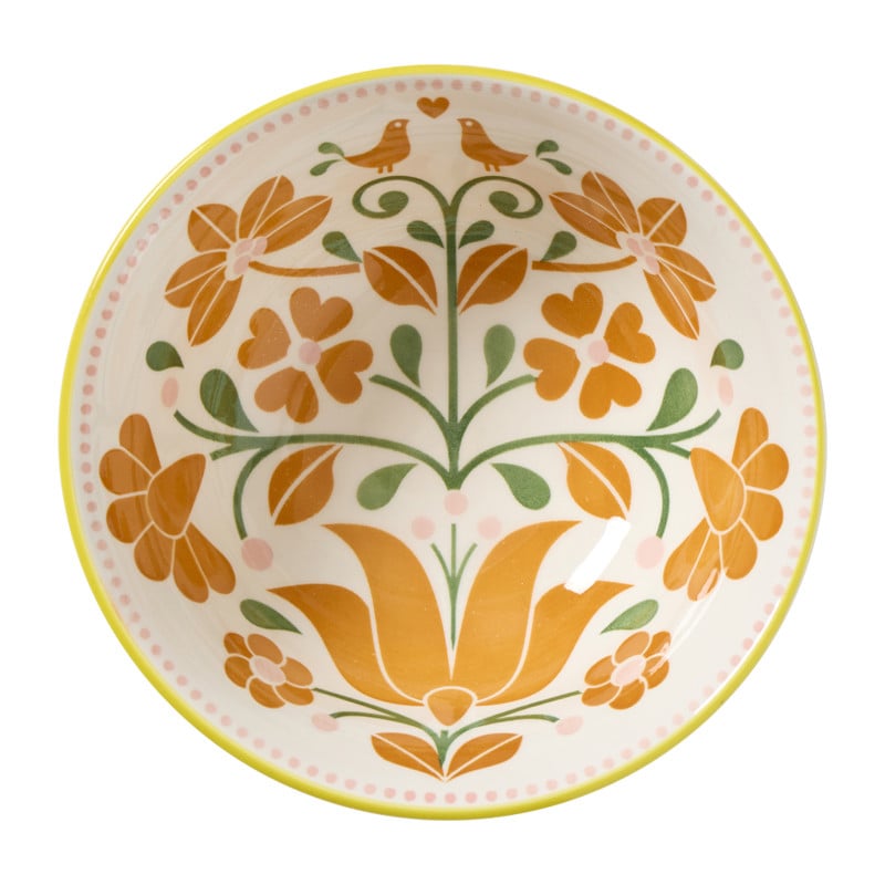 Schaaltje groot Britt - oranje/bruin - ø15.5x7 cm