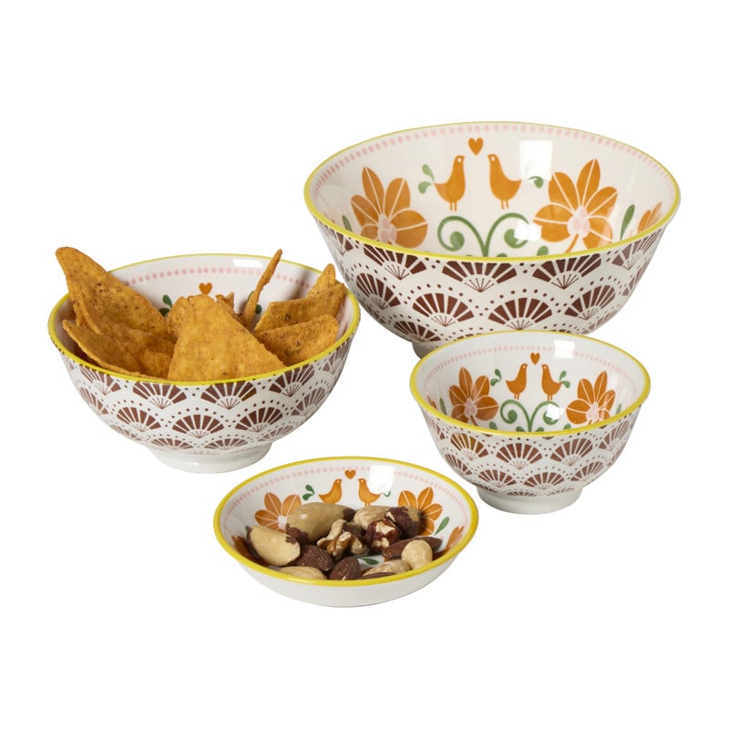 Schoteltje Britt - roze/rood - ø9.7x2.5 cm