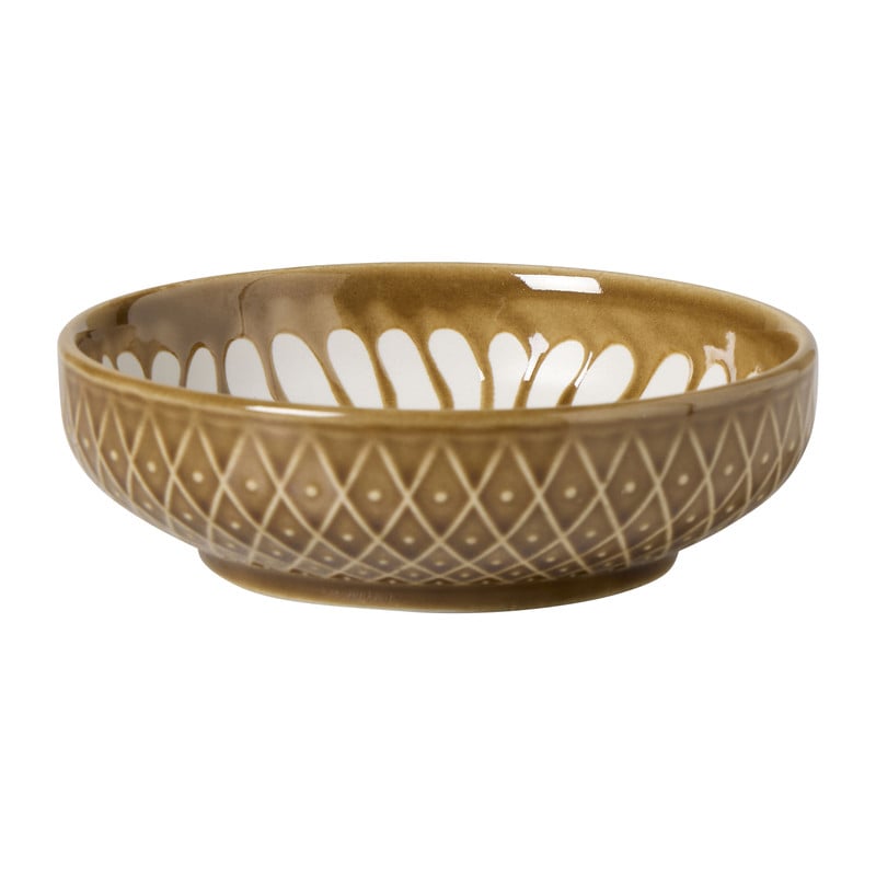 Schaaltje Nori rond laag - bruin - ø12x3.5 cm
