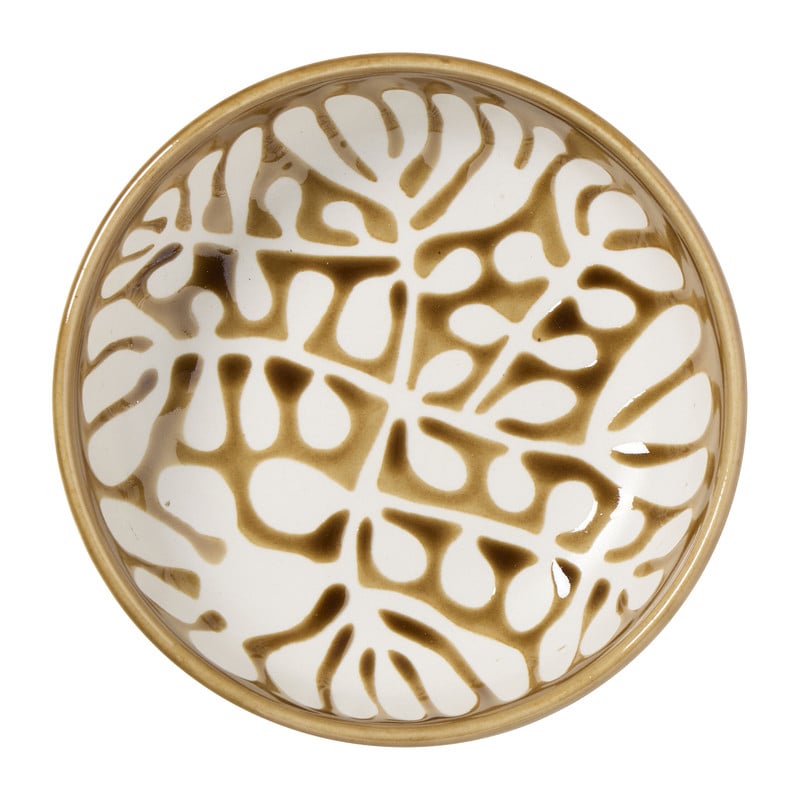 Schaaltje Nori rond laag - bruin - ø12x3.5 cm