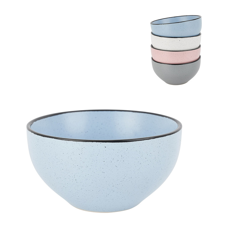 Schaal gespikkeld zwarte rand - diverse kleuren - ø14 cm