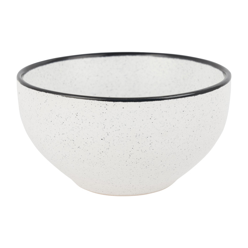 Schaal gespikkeld zwarte rand - diverse kleuren - ø14 cm