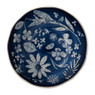 Schaal bloemmotief - blauw - 17.5 cm