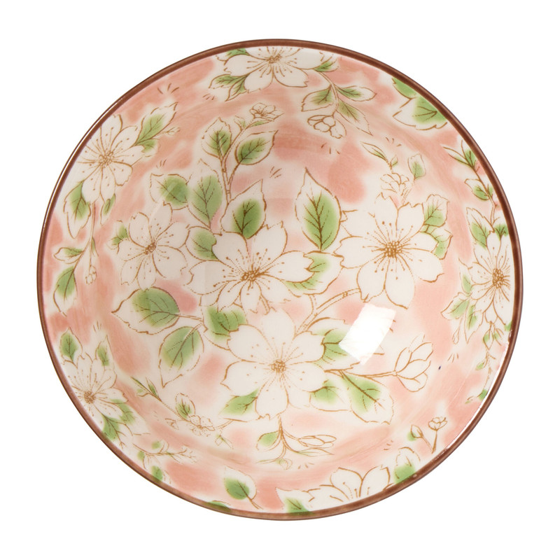 Schaaltje Cleo klein - bruin/roze - ø9x4.6 cm