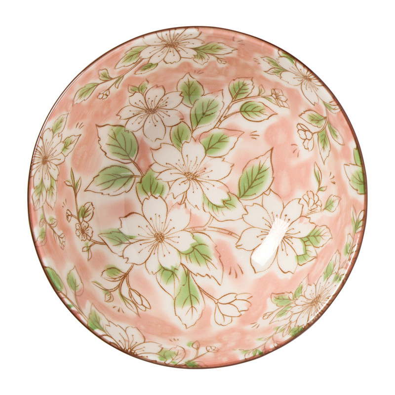 Schaaltje Cleo middel - bruin/roze - ø12x5.8 cm