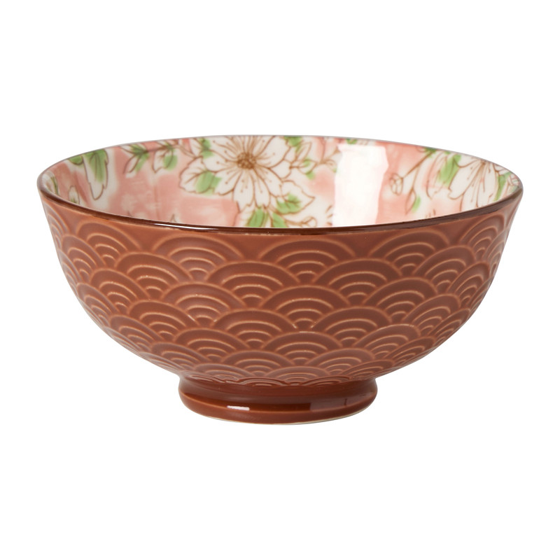 Schaaltje Cleo middel - bruin/roze - ø12x5.8 cm