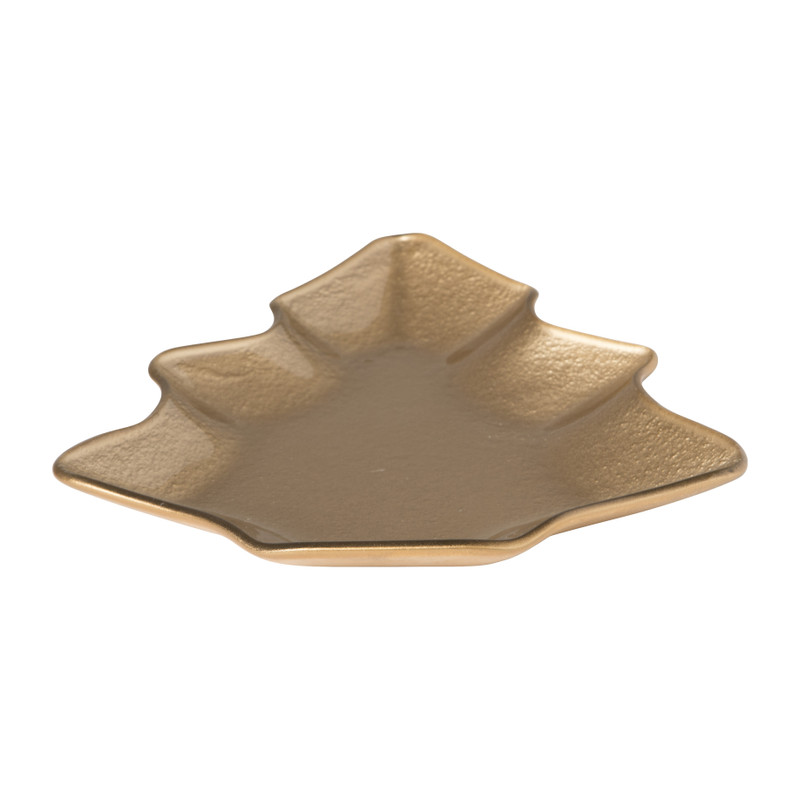 Schaal kerstboom - goud - 20.5x17.5 cm 