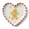 Bord gingerbread hart - wit/rood - 20x20x2.5 cm