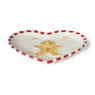 Bord gingerbread hart - wit/rood - 20x20x2.5 cm