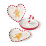 Bord gingerbread hart - wit/rood - 20x20x2.5 cm